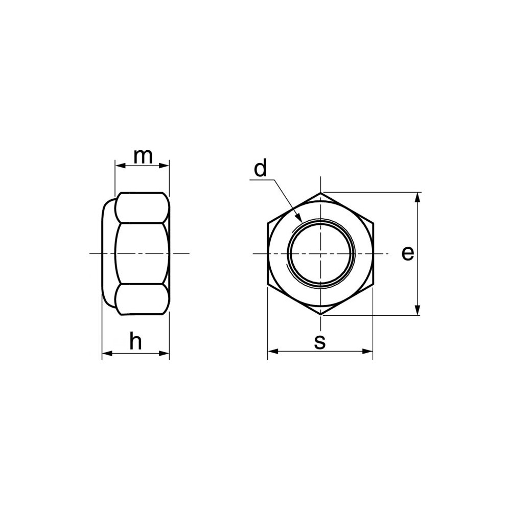 ECROUS HEXAGONAUX INDESSERRABLES AVEC BAGUE METAL Inox A2 (Modèle