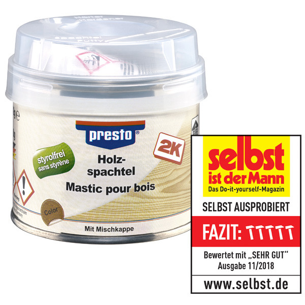 Mastic à bois "sans styrène" PRESTO 250gr