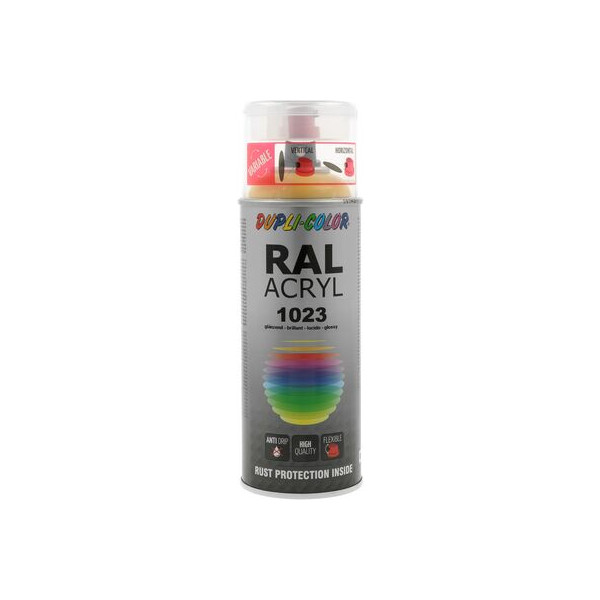 Peinture acrylique RAL 1023 jaune trafic aérosol 400 ml